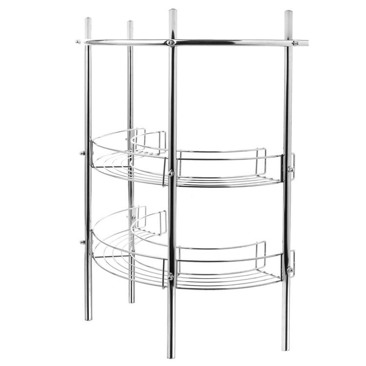 Chrome-Plated Under-the-Sink Bathroom Storage Rack w/ 2 Shelves & Hand Towel Bar - MyGift Enterprise LLC