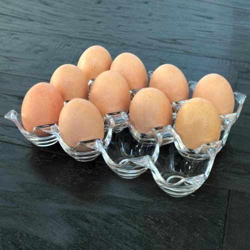Clear Acrylic 12 Egg Tray Storage Rack - MyGift