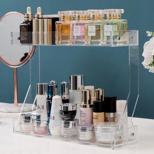 Clear Acrylic Cosmetics & Makeup Tabletop Storage Rack - MyGift