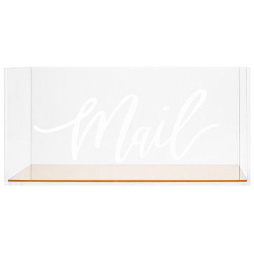 Clear Acrylic Tabletop Mail Organizer with Brass Mirror Bottom - MyGift