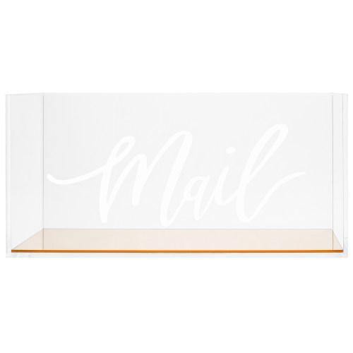 Clear Acrylic Tabletop Mail Organizer with Brass Mirror Bottom - MyGift