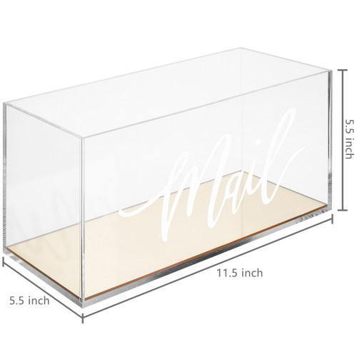 Clear Acrylic Tabletop Mail Organizer with Brass Mirror Bottom - MyGift