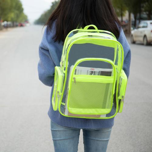 Clear Security Backpack with Yellow Trim