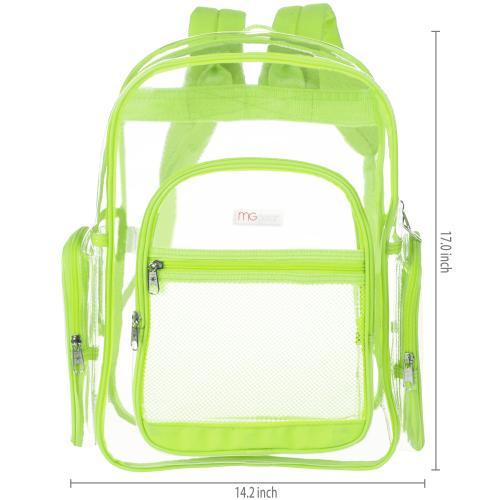 Clear Security Backpack with Yellow Trim