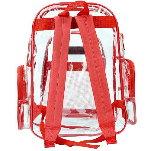 Clear Security School Backpack with Red Trim