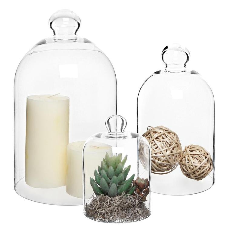 Decorative Clear Glass Apothecary Cloche Bell Jars, Set of 3 - MyGift Enterprise LLC