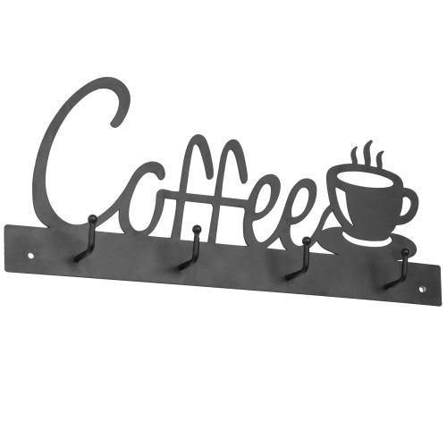 Coffee Cup Design Wall Mounted Mug Rack - MyGift