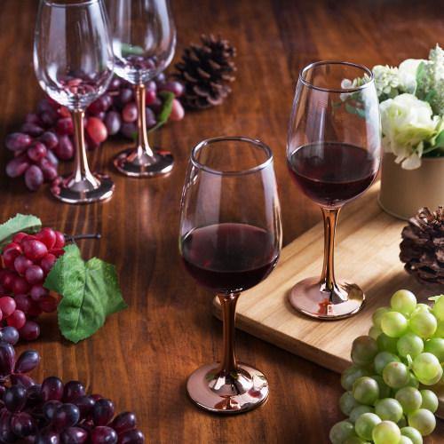 Copper-Toned Stemmed Wine Glasses, Set of 4 - MyGift