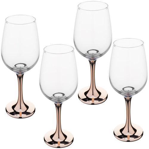 Copper-Toned Stemmed Wine Glasses, Set of 4 - MyGift