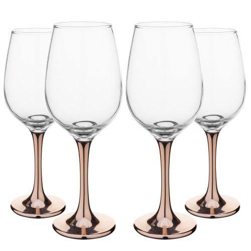 Copper-Toned Stemmed Wine Glasses, Set of 4 - MyGift
