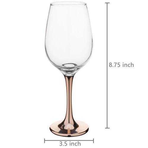 Copper-Toned Stemmed Wine Glasses, Set of 4 - MyGift