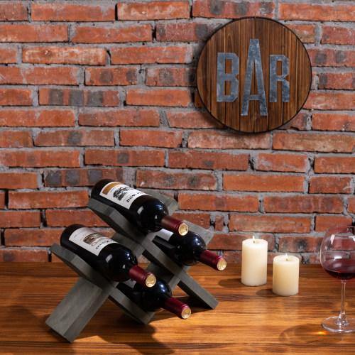 Industrial Metal Tabletop Wine Glass Holder Stand with 2 Hanger Bars, –  MyGift