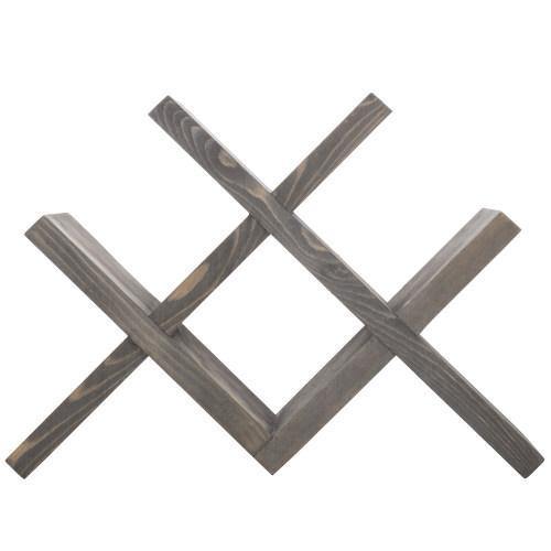 Countertop Wine Storage Rack, Vintage Grey Wood - MyGift