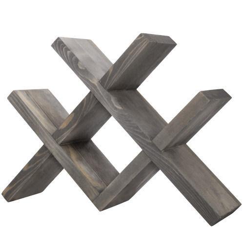 Countertop Wine Storage Rack, Vintage Grey Wood - MyGift