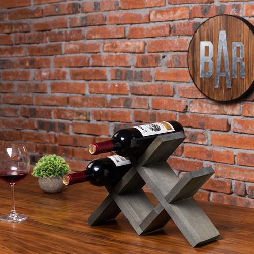 Grey wooden wine rack sales