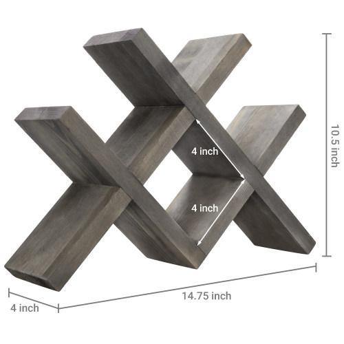 Countertop Wine Storage Rack, Vintage Grey Wood - MyGift