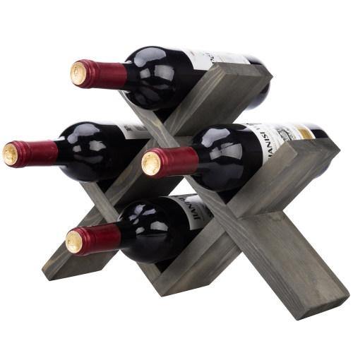 Countertop Wine Storage Rack, Vintage Grey Wood - MyGift