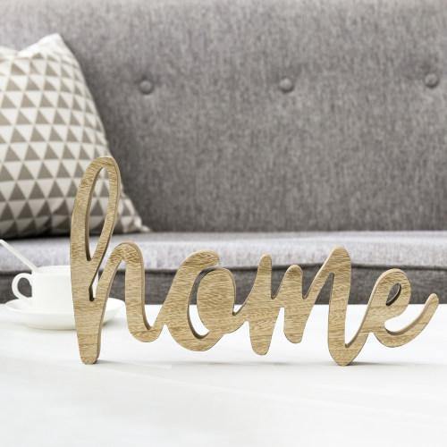 Cursive Cutout Design Unfinished Wood Decor "Home" - MyGift