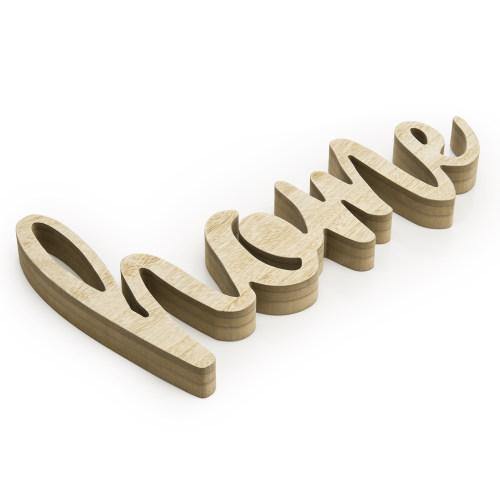 Cursive Cutout Design Unfinished Wood Decor "Home" - MyGift