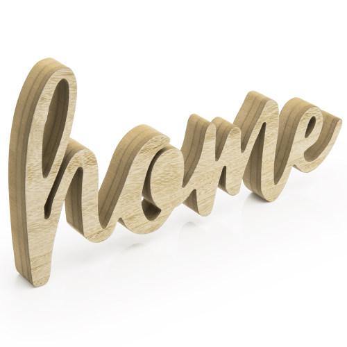 Cursive Cutout Design Unfinished Wood Decor "Home" - MyGift