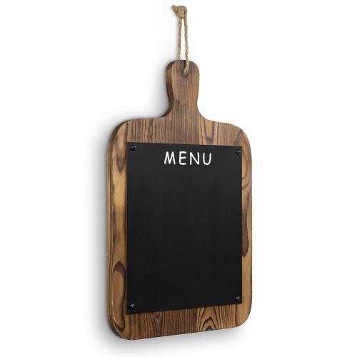 Dark Brown Burnt Wood Cutting Board Shaped Chalkboard - MyGift