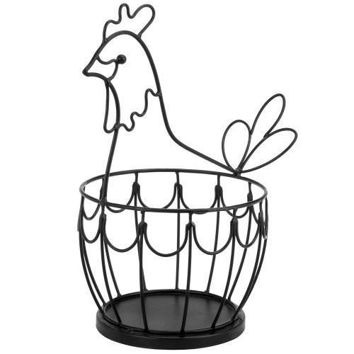 Decorative Black Metal Wire Chicken Design Egg Storage Basket - MyGift
