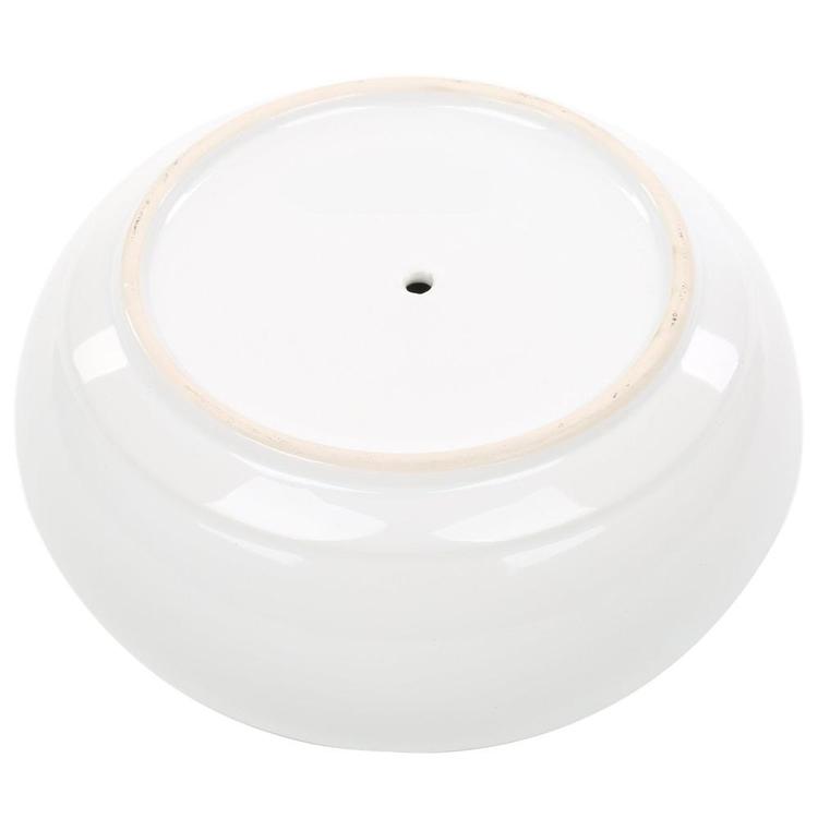 8.75 Inch Decorative Round Ceramic Planter, White - MyGift Enterprise LLC