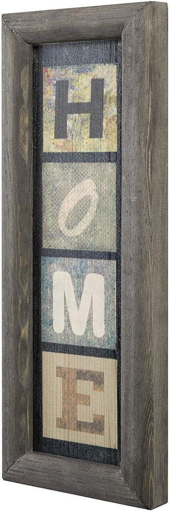 Decorative Wood Plaque with Vintage Gray Frame HOME - MyGift