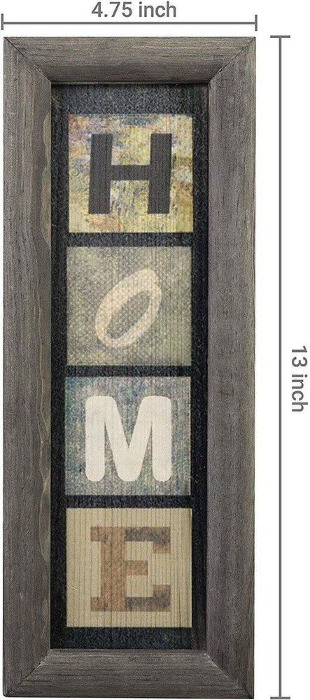 Decorative Wood Plaque with Vintage Gray Frame HOME - MyGift