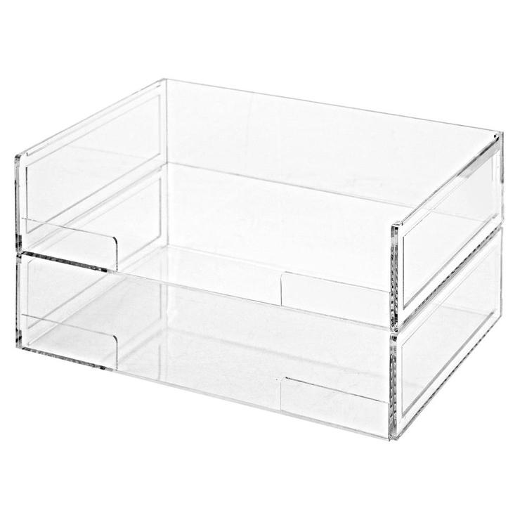 Deluxe Stacking Clear Acrylic Desktop Document Paper Trays, Set of 2 - MyGift Enterprise LLC
