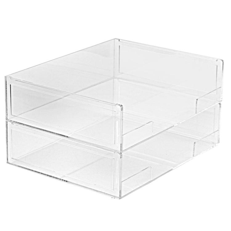 Deluxe Stacking Clear Acrylic Desktop Document Paper Trays, Set of 2 - MyGift Enterprise LLC