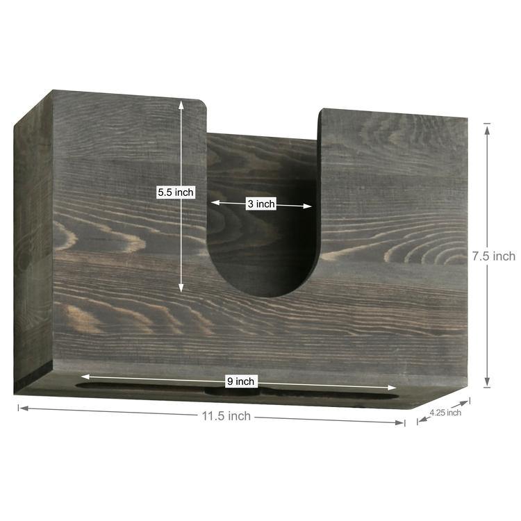 Dark Gray Solid Wood Paper Towel Dispenser - MyGift