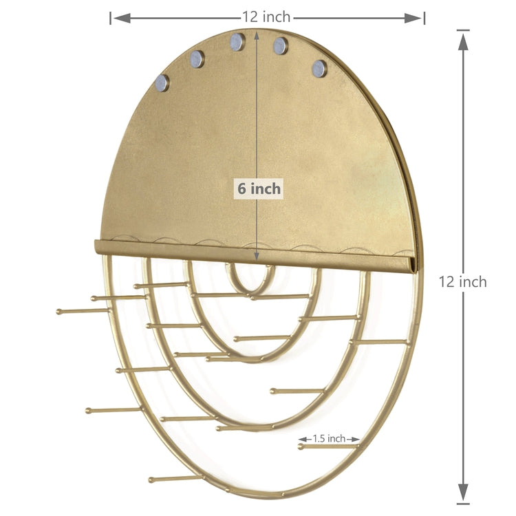 Brass Tone Metal Wall Mounted Jewelry Display with Memo Board-MyGift
