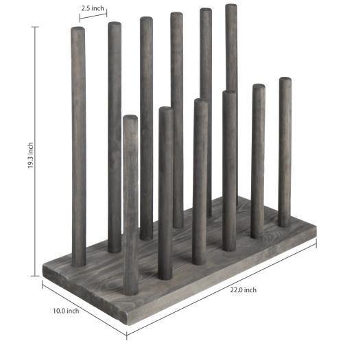 Distressed Gray Wood 6-Pair Boot Storage Rack - MyGift