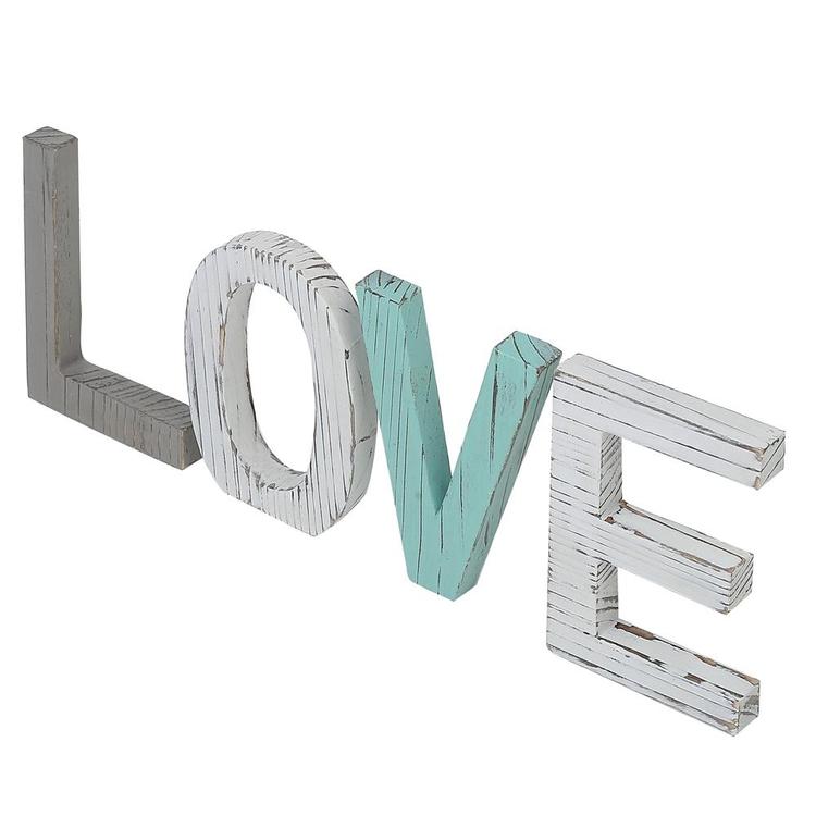 Distressed Wood Block LOVE Sign, Decorative Cutout Letters - MyGift Enterprise LLC