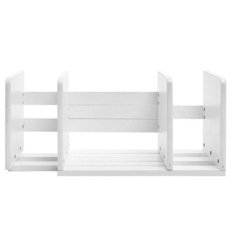 Expandable Wood Desktop Bookshelf, White - MyGift Enterprise LLC