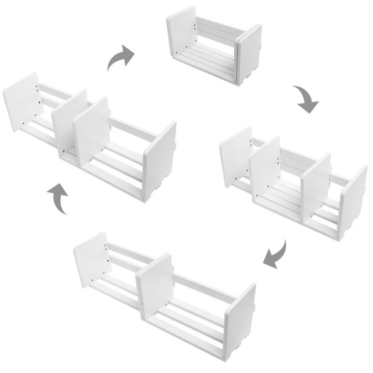Expandable Wood Desktop Bookshelf, White - MyGift Enterprise LLC