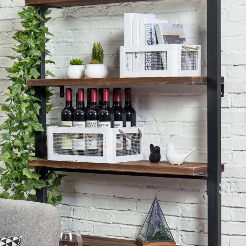 Farmhouse White Wood Storage Crates