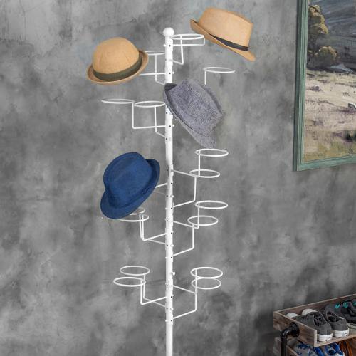 Freestanding Display Stand with 20 Circular Hooks for Hats and Wigs - MyGift