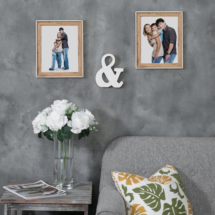 Vintage White Wood Ampersand Wall Decor / Freestanding Monogram - MyGift Enterprise LLC