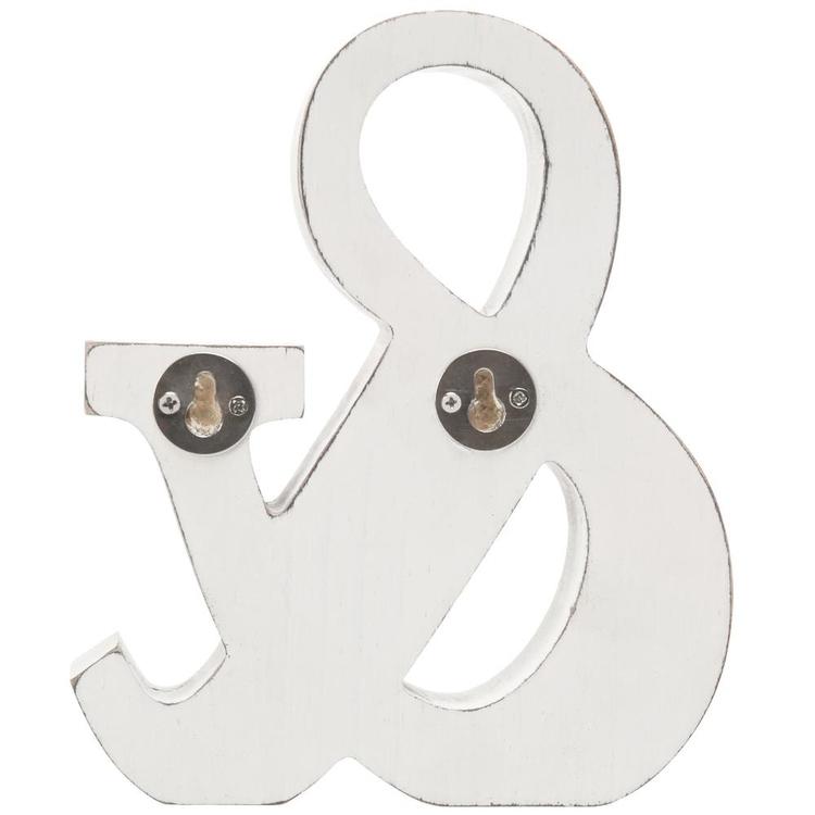 Vintage White Wood Ampersand Wall Decor / Freestanding Monogram - MyGift Enterprise LLC
