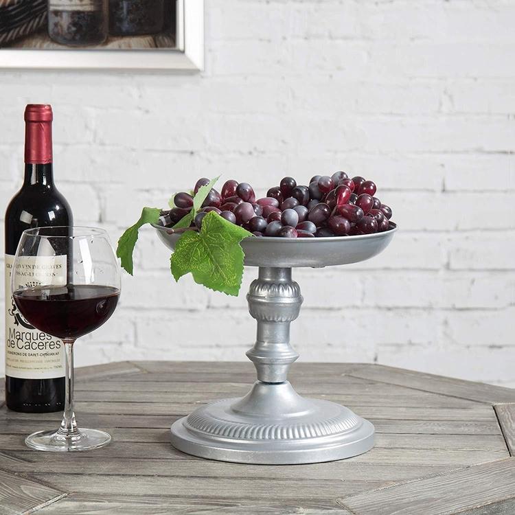 Galvanized Silver Metal Pedestal Display Stand
