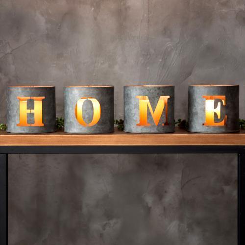 Galvanized Tealight Candle Holders HOME - MyGift