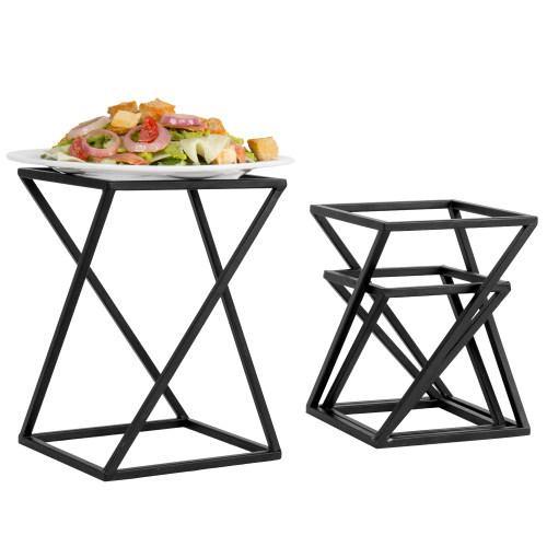 Geometric Matte Black Metal Pizza Display Riser Stands, Set of 3 – MyGift