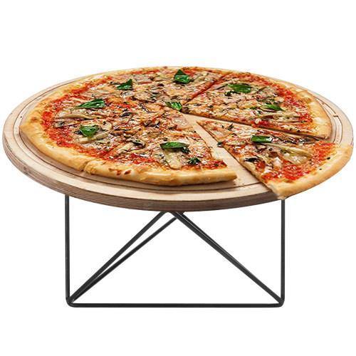 Geometric Matte Black Metal Wire Pizza Riser Stand, 10-inch - MyGift