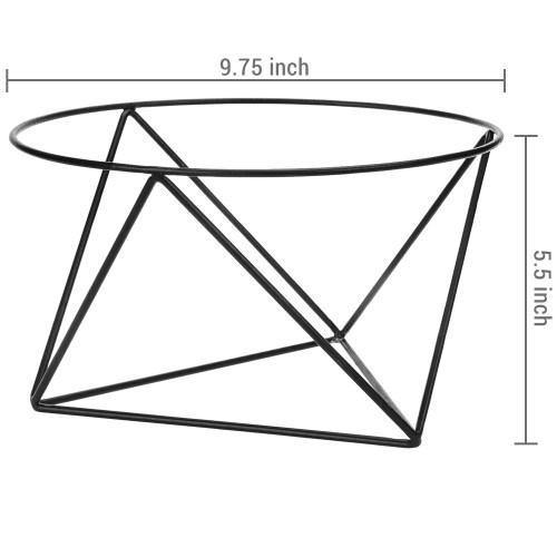 Geometric Matte Black Metal Wire Pizza Riser Stand, 10-inch - MyGift