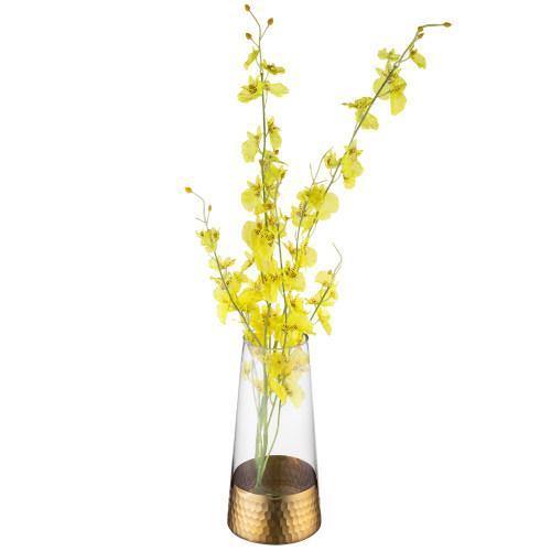 Glass Vase with Golden Honeycomb Base - MyGift