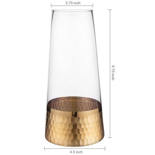 Glass Vase with Golden Honeycomb Base - MyGift