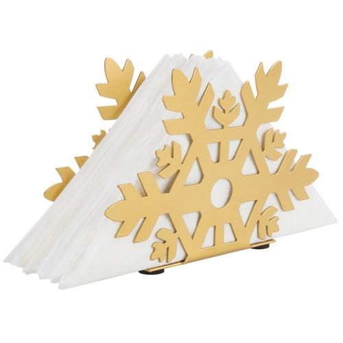 Gold Metal Snowflake Cutout Napkin Holder