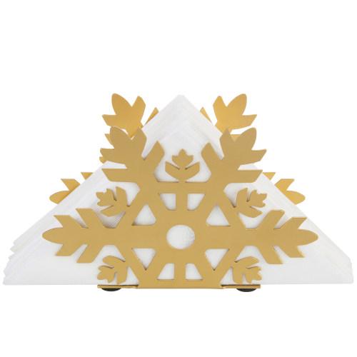 Gold Metal Snowflake Cutout Napkin Holder
